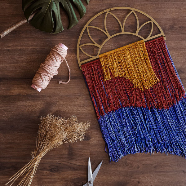 Bloomsbury Market Ortus Metal Macrame Wall Décor, Layered Macrame Wall Hanging Wayfair.co.uk